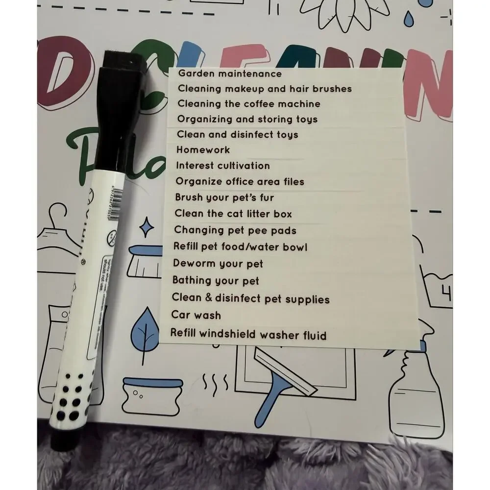 ADHD Magnetic Dry Erase Cleaning Planner Checklist NIP